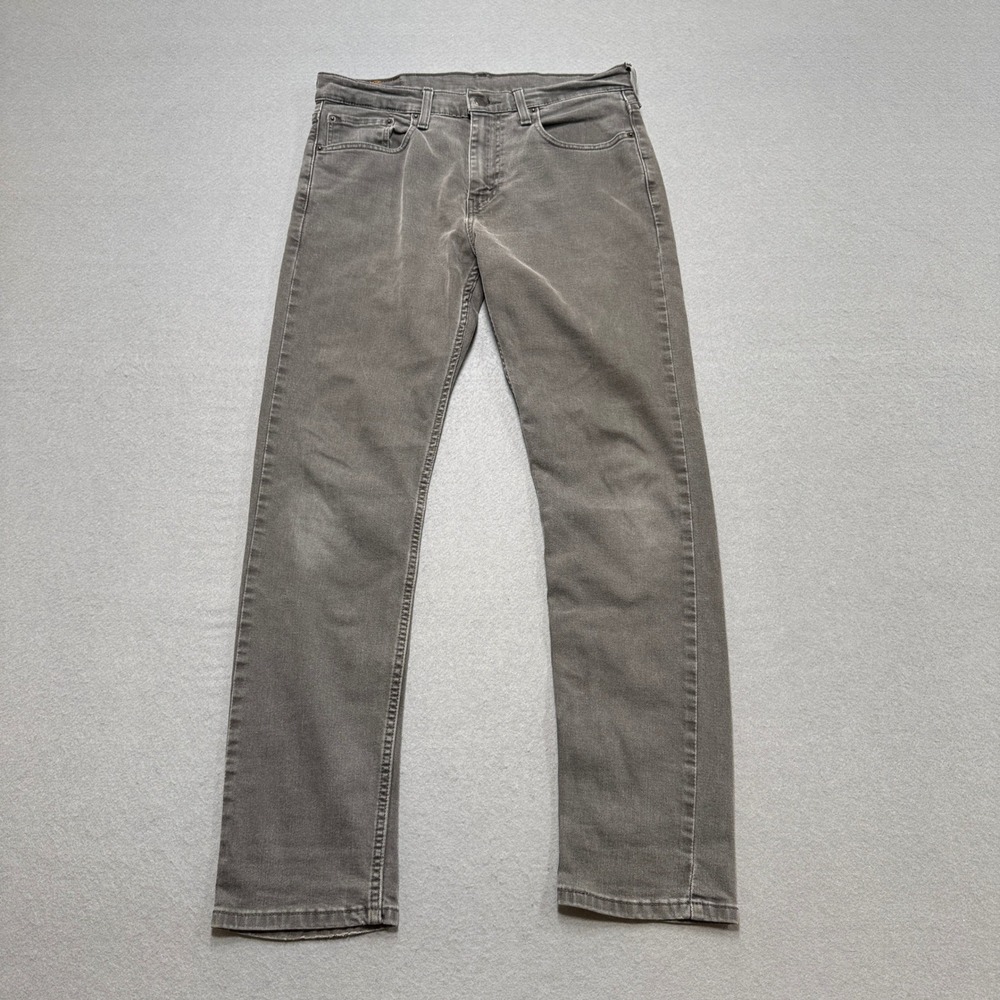 Levi's 502 Jeans Men's 32x32 Gray Faded Denim Tapered Leg Skinny Fit Stretch